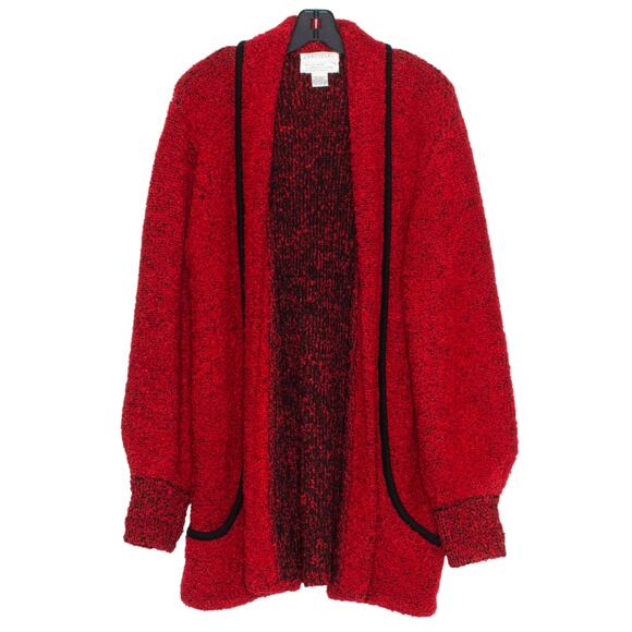 SIDEFFECTS Womens Cardigan Sweater Vintage Open Front Pockets Red Size Large - Picture 1 of 5
